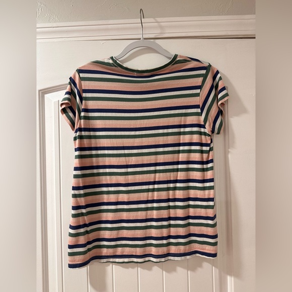 Marine layer navy, pink, green and white stripped tshirt. Medium. Super soft - Picture 3 of 3